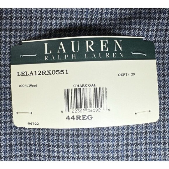 Lauren Ralph Lauren Houndstooth Blazer Sport Coat Men's 44R Charcoal 100% Wool - Picture 9 of 13